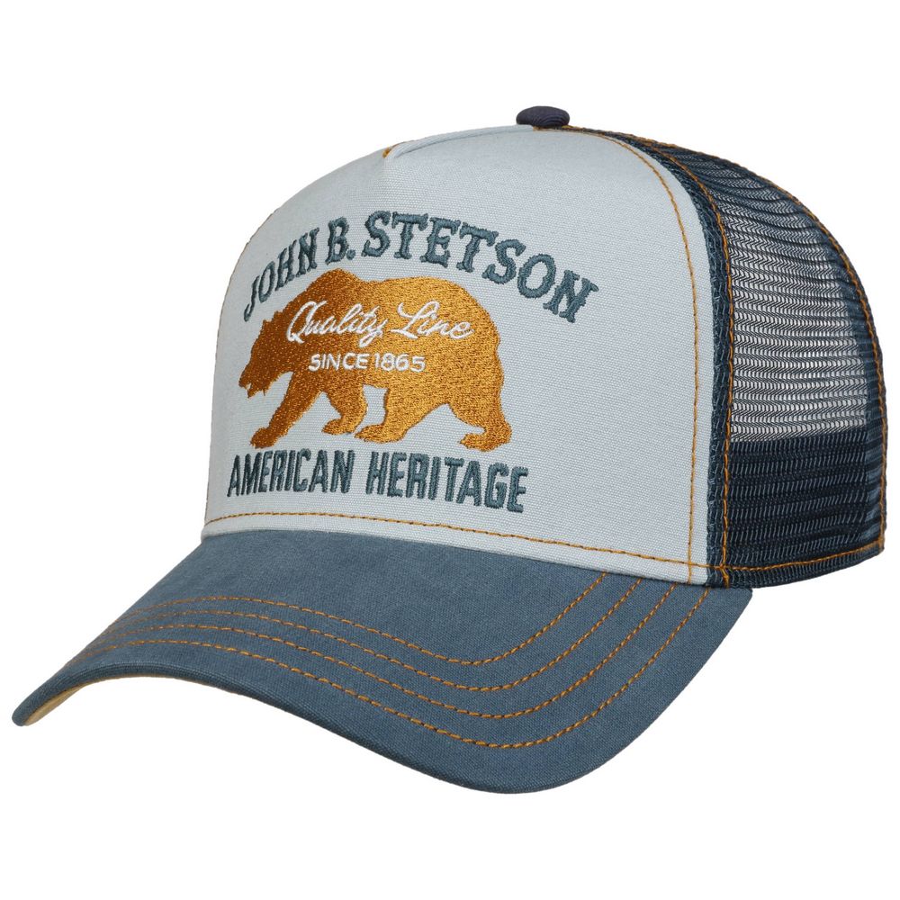 Køb Stetson Vintage Bear American Heritage Trucker Cap Blue til