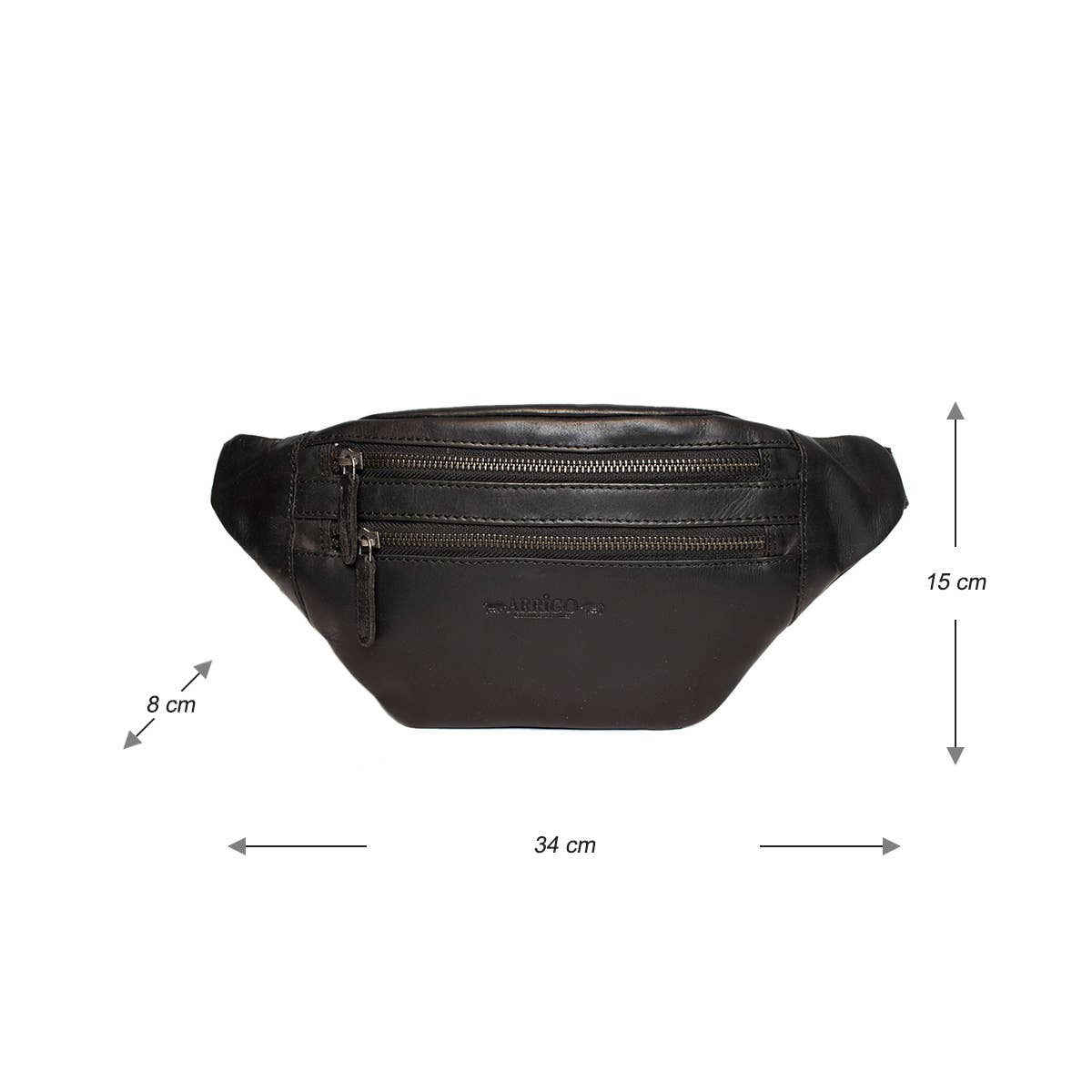 Leather Crossbody Bag - Fanny Pack - Belt Bag - Sort