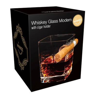 Moderne Whiskey Glas med Cigarholder