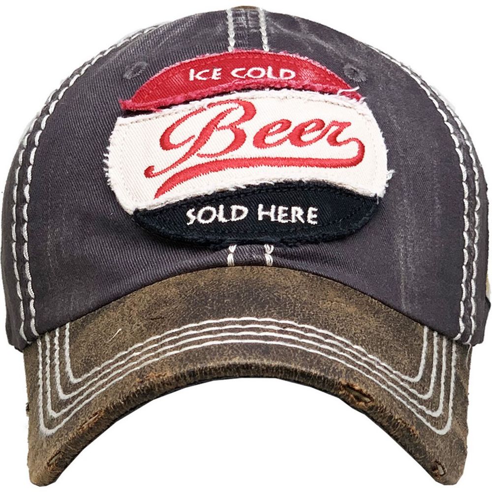 Ice Cold Beer Sold Here Vintage Ballcap - Baseball Cap fra Ethos hos The Prince Webshop