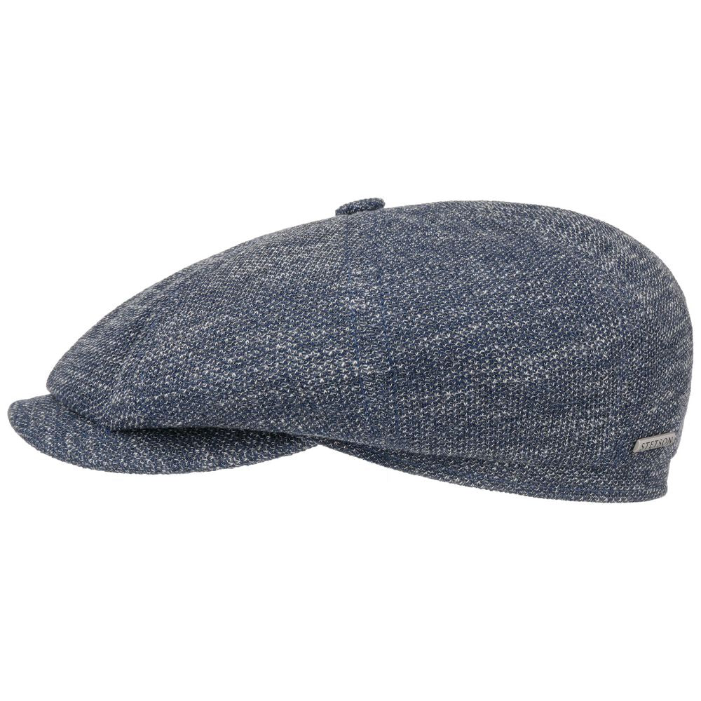 Kob Stetson Hatteras Jersey Blue Linen Sixpence Flat Cap til 81 95 i The Prince Webshop