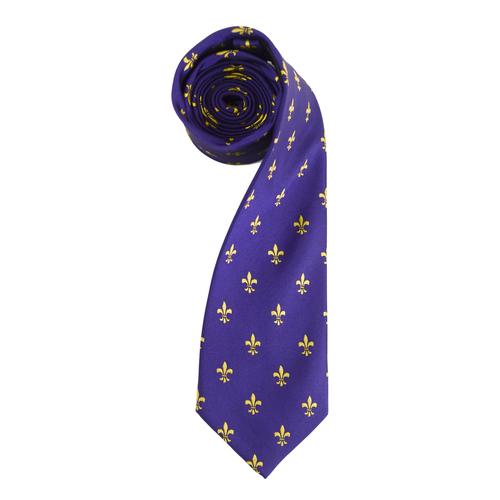 purple fleur de lis tie