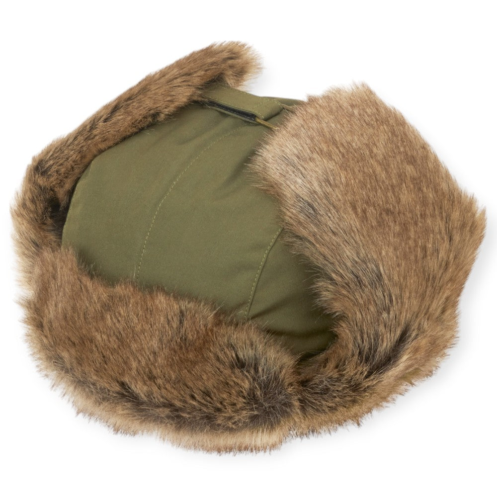 MJM Trapper Hat Recycled Taslan Faux Fur - Olive