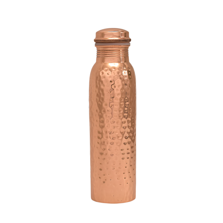 Ren Kobber Vandflaske Hamret - 1 liter - Gave Ide fra Ayurveda Specialist B.V. hos The Prince Webshop