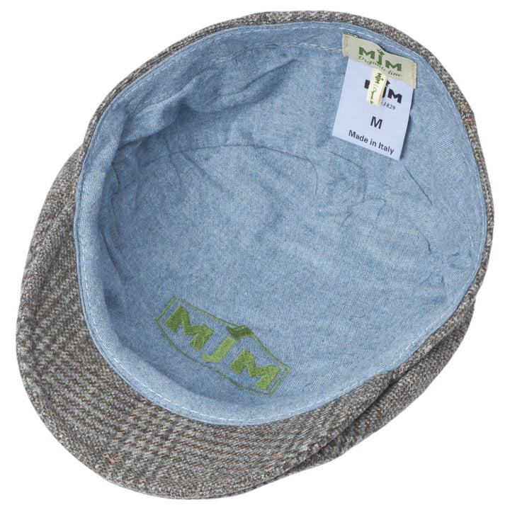 MJM Daffy 3 - 42 Organic Wool Cashmere - Grey Check - Flat Cap fra MJM Hats hos The Prince Webshop