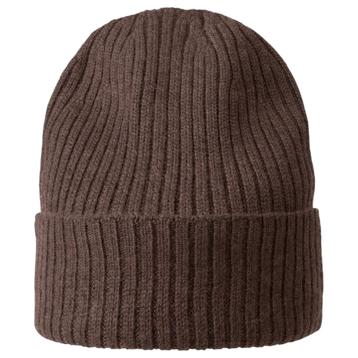 MJM Beanie 100% Merinovilla - tummanruskea korkki