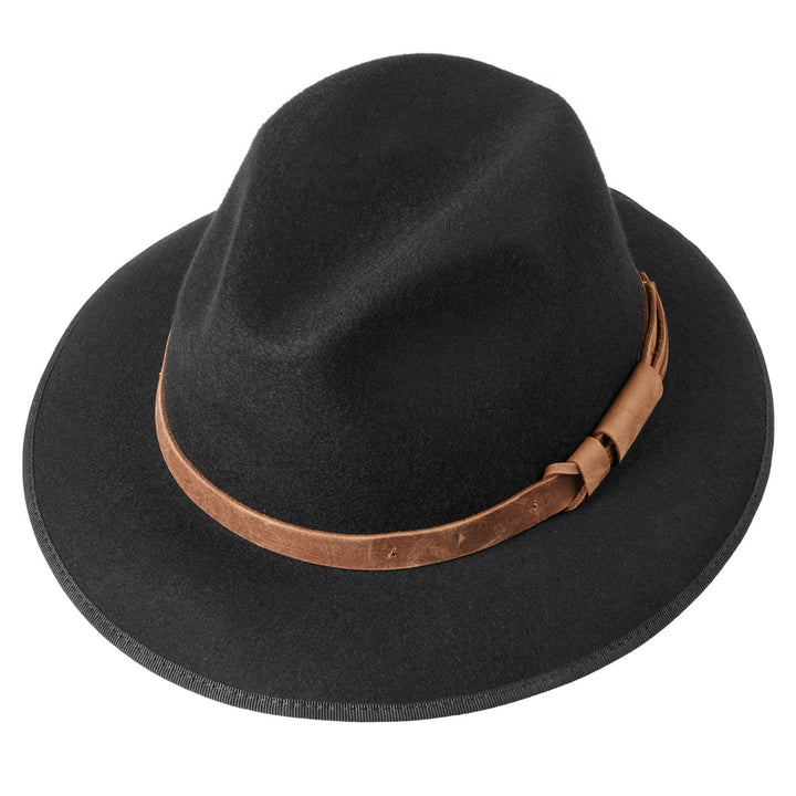 MJM MARCO EL Black Wool Felt Hat with Earflaps