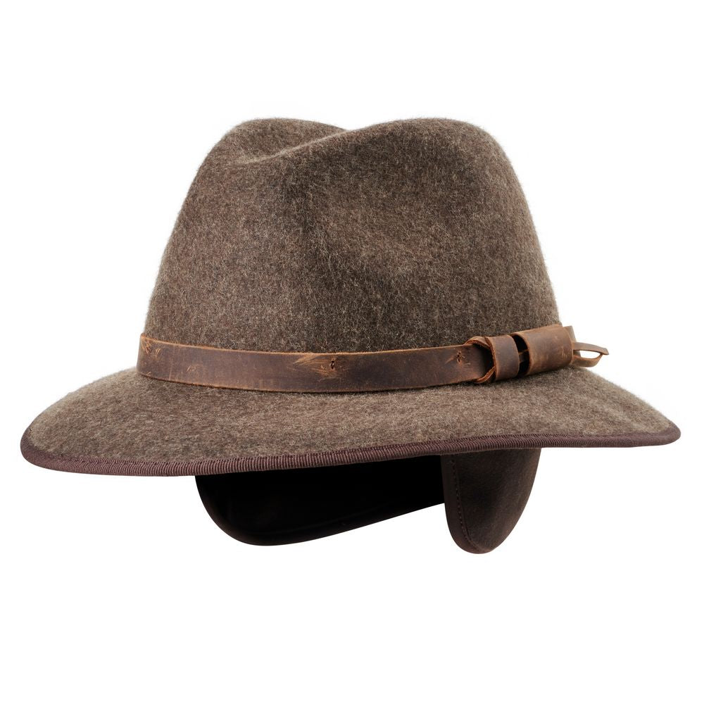 MJM MARCO EL Brown Wool Felt Hat with Earflaps