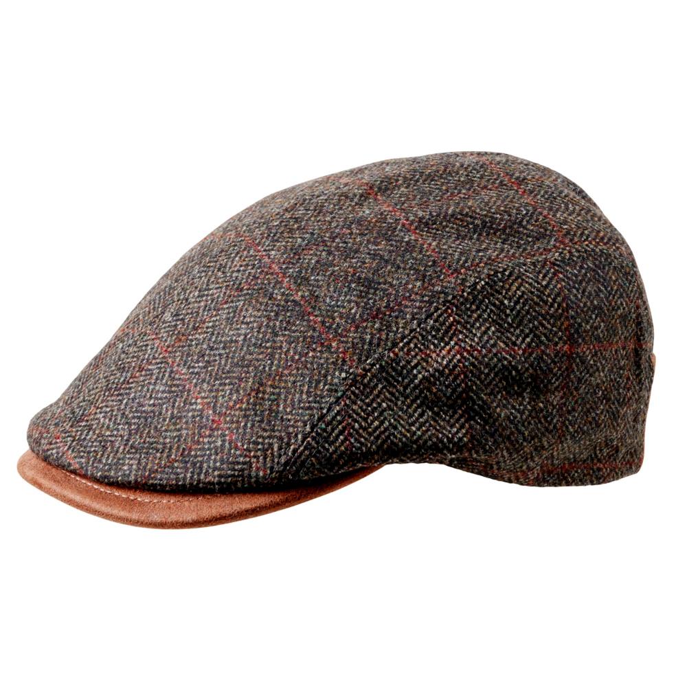 MJM Daffy 3 32 Wool/Cashmere Green Herringbone - Flat Cap fra MJM Hats hos The Prince Webshop