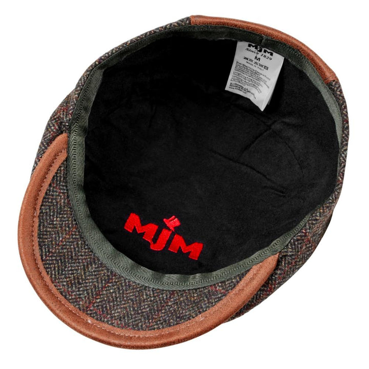 MJM Daffy 3 32 Wool/Cashmere Green Herringbone - Flat Cap fra MJM Hats hos The Prince Webshop