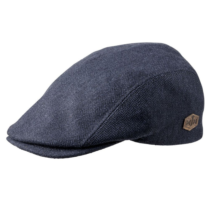 MJM Daffy 3 32 Virgin Wool Blue Herringbone - M (56 cm) - Flat Cap fra MJM Hats hos The Prince Webshop