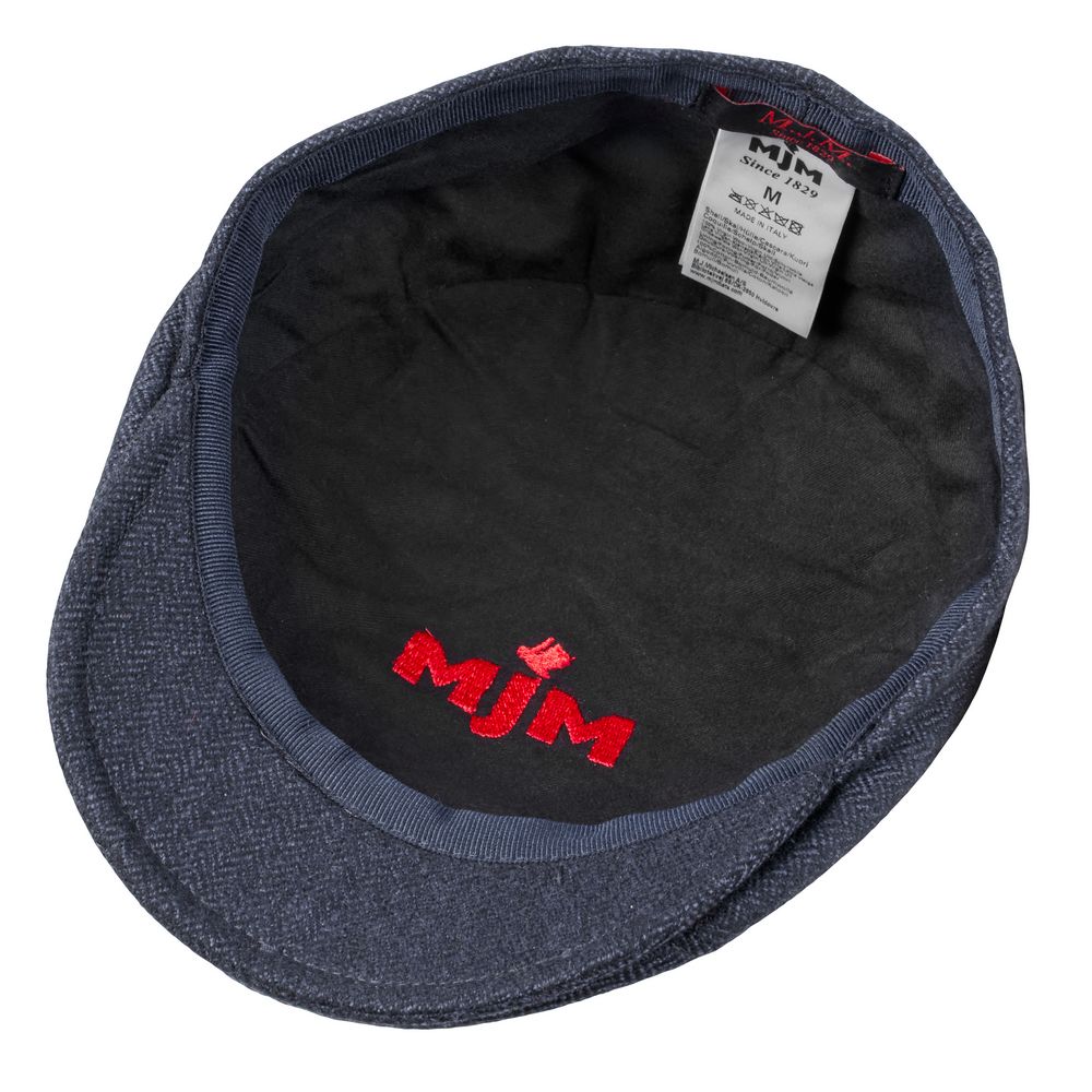 MJM Daffy 3 32 Virgin Wool Blue Herringbone - M (56 cm) - Flat Cap fra MJM Hats hos The Prince Webshop