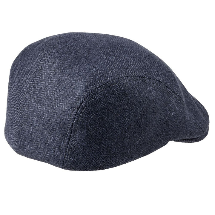 MJM Daffy 3 32 Virgin Wool Blue Herringbone - M (56 cm) - Flat Cap fra MJM Hats hos The Prince Webshop