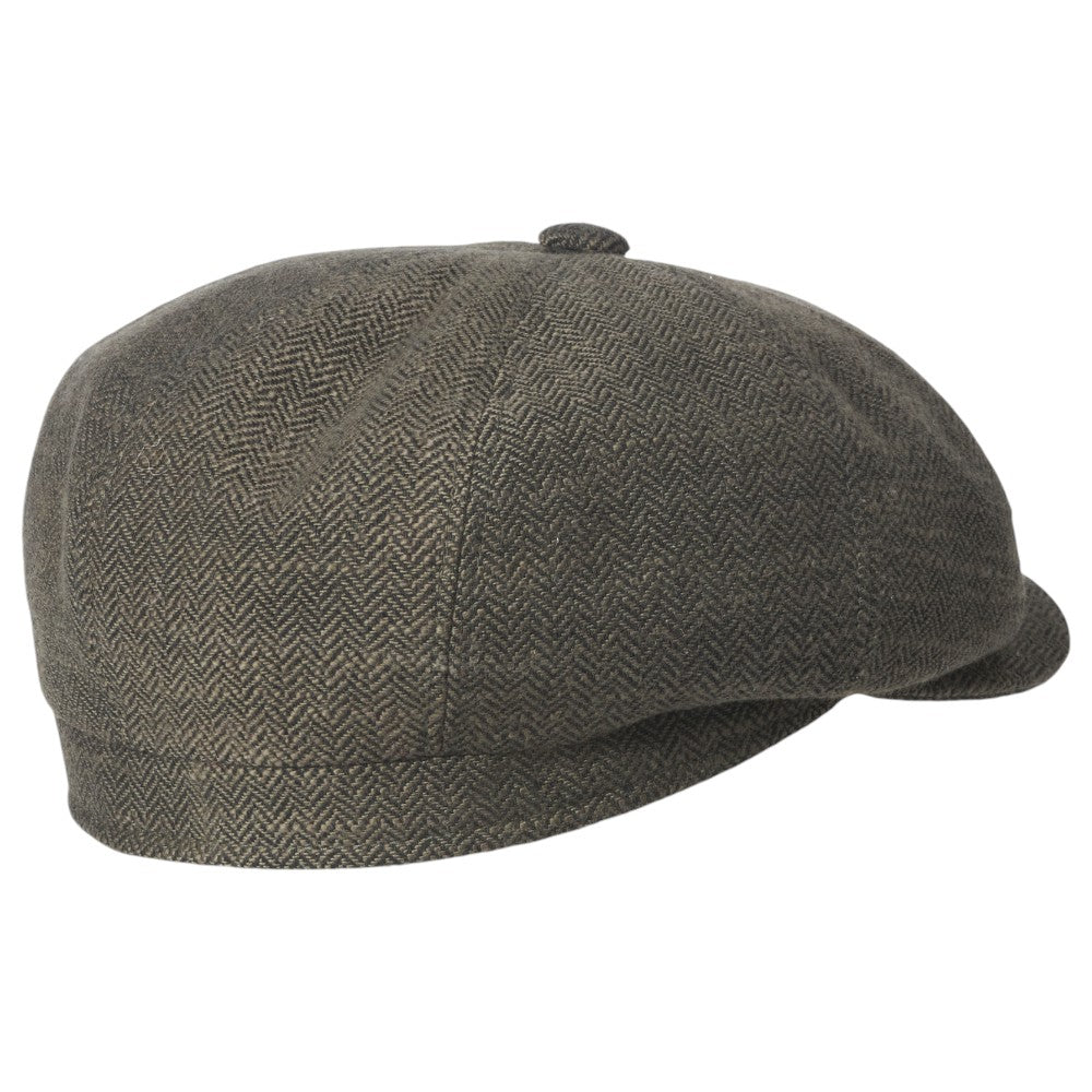 MJM Peeky – 42 Wool Mix - Herringbone Sixpence - Flat Cap fra MJM Hats hos The Prince Webshop