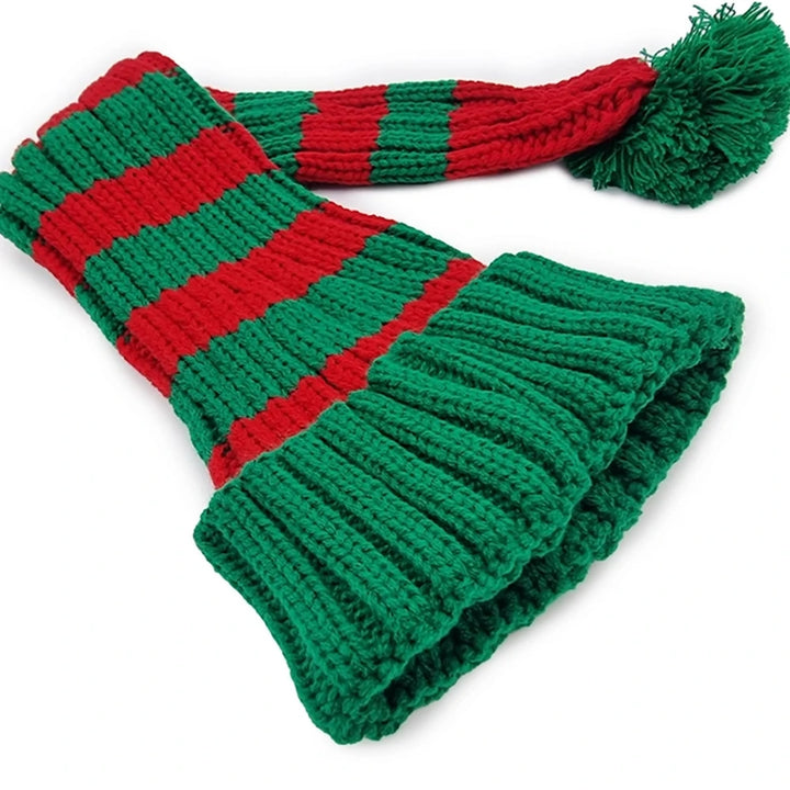 Nissebanden Santa Hat - Classic Rib, Long, Red & Green