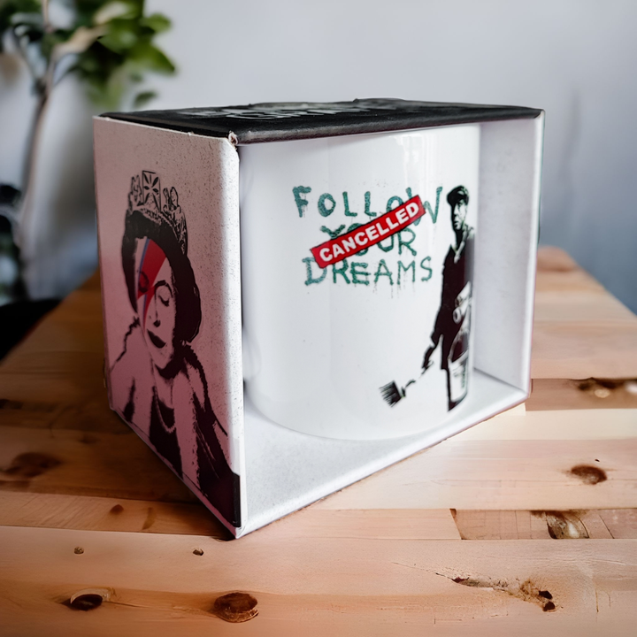 Banksy Ceramic Mug 325ml - Follow Your Dreams