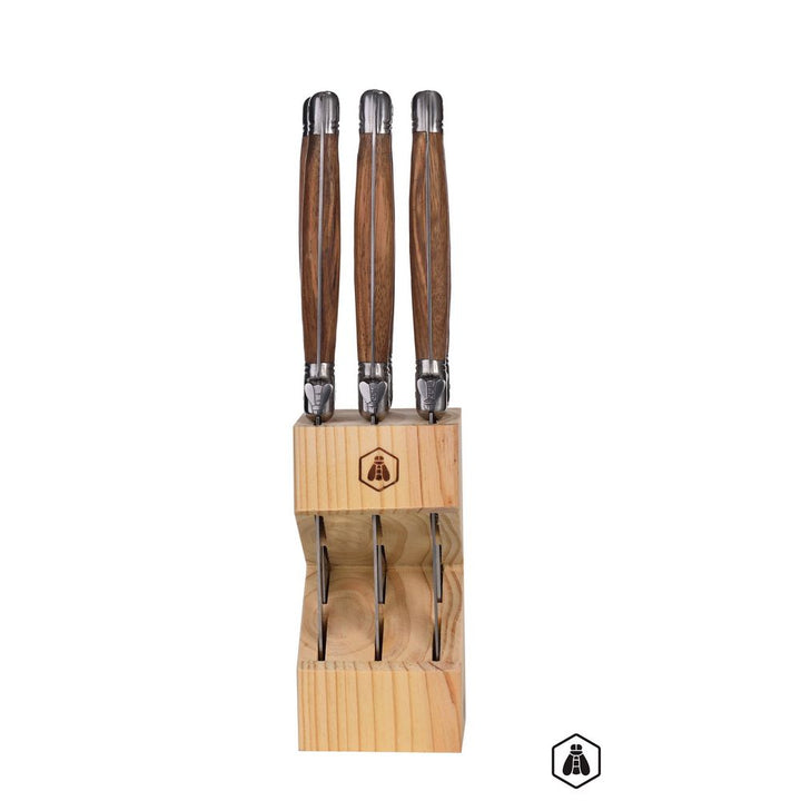 Laguiole 6 steak knives in block