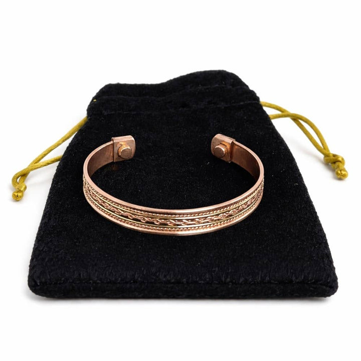 Kobber- og messing sundhedsklemmearmbånd med 2 magneter –