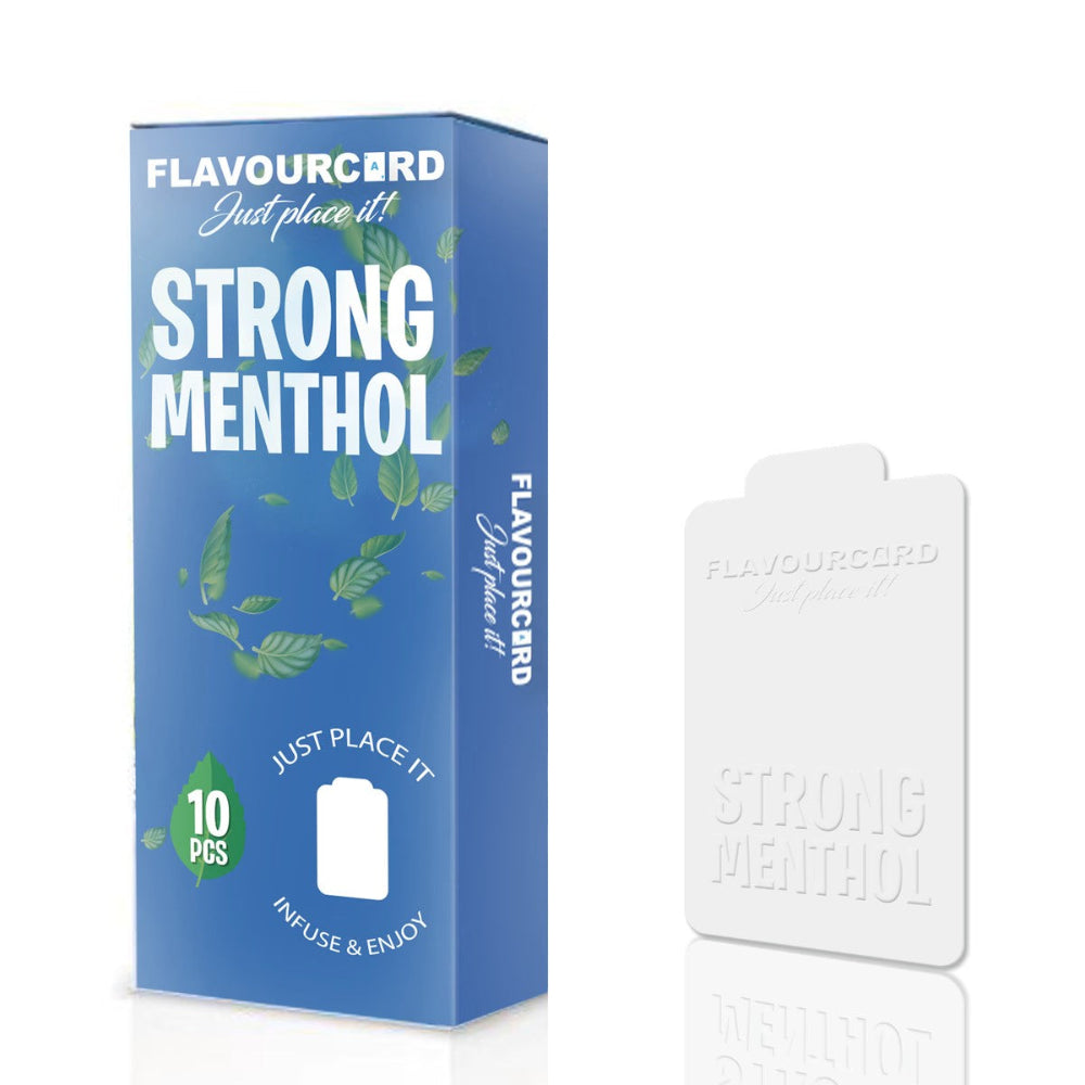 10 stk FlavourCard Strong Menthol Aroma Kort - Aroma Kort fra FLAVOUR BALLS hos The Prince Webshop