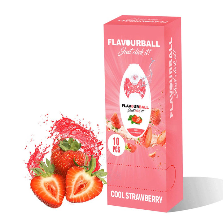 10 x 100 stk Cool Strawberry Flavour Balls i Pod - Aroma Kugler fra FLAVOUR BALLS hos The Prince Webshop
