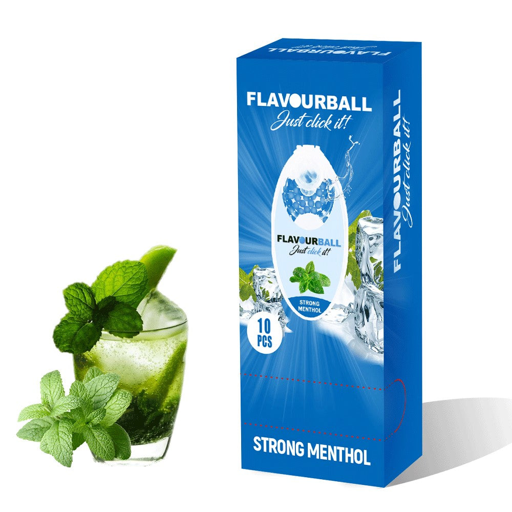 10 x 100 stk Strong Menthol Flavour Balls Aroma Kugler i Pod - Aroma Kugler fra FLAVOUR BALLS hos The Prince Webshop