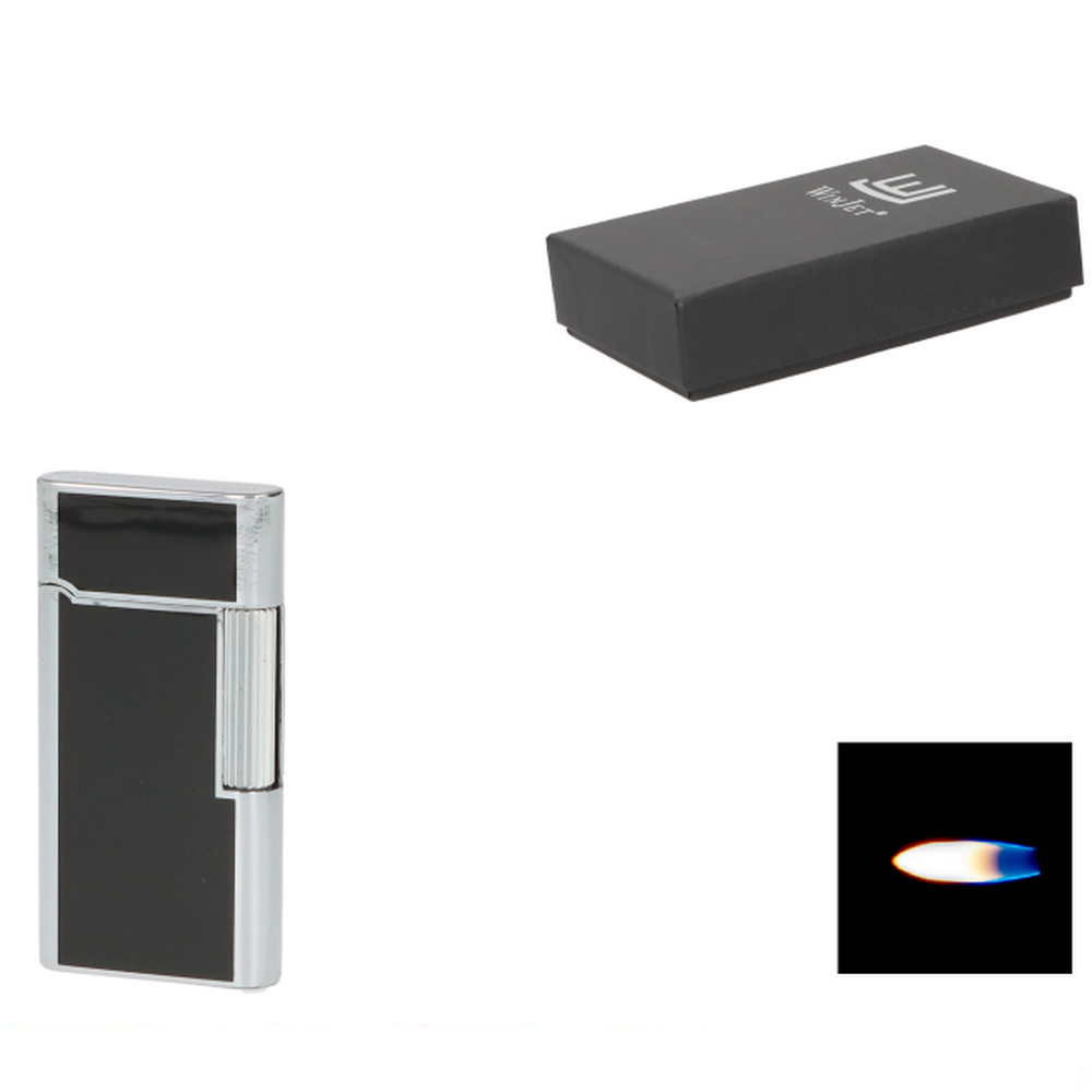 Winjet Flint Pibe Lighter med Sten - Sort/Chrom