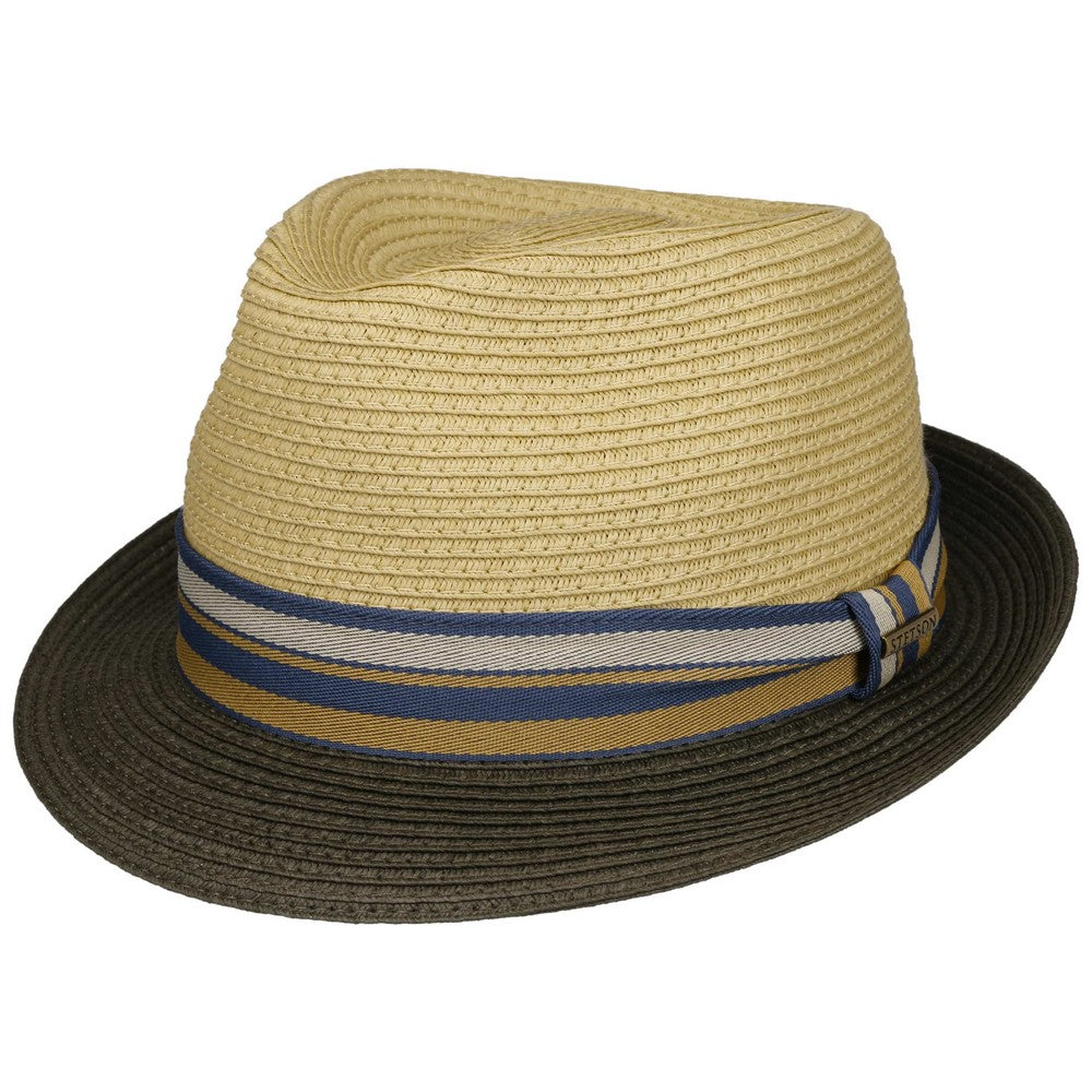 Stetson Trilby Toyo Sommerhat - Oliven / Beige
