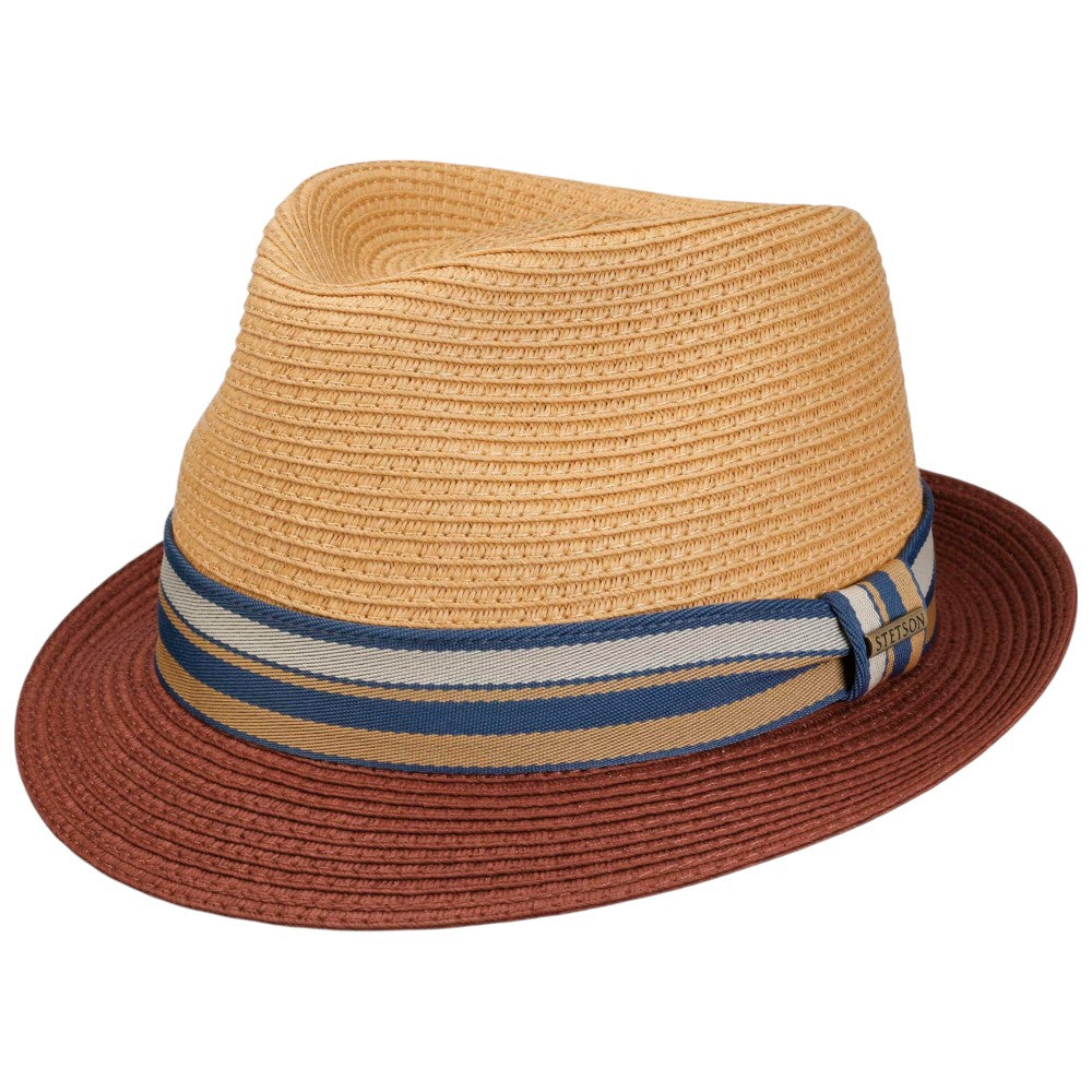 Stetson Trilby Toyo Strå Sommerhat - Rød/Beige - Hat fra Stetson hos The Prince Webshop