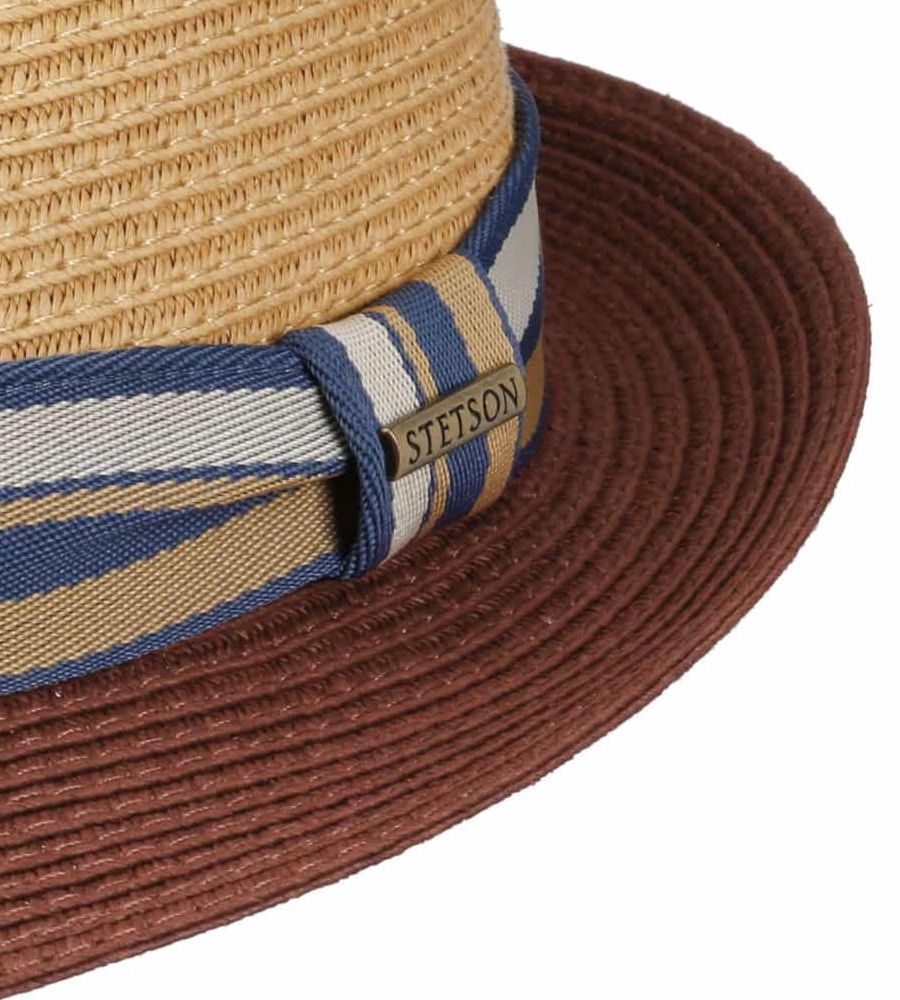 Stetson Trilby Toyo Strå Sommerhat - Rød/Beige - Hat fra Stetson hos The Prince Webshop