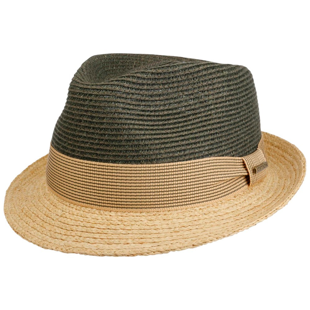 Stetson Trilby Toyo/ Raffia Strå Sommerhat - Oliven/Beige - Hat fra Stetson hos The Prince Webshop