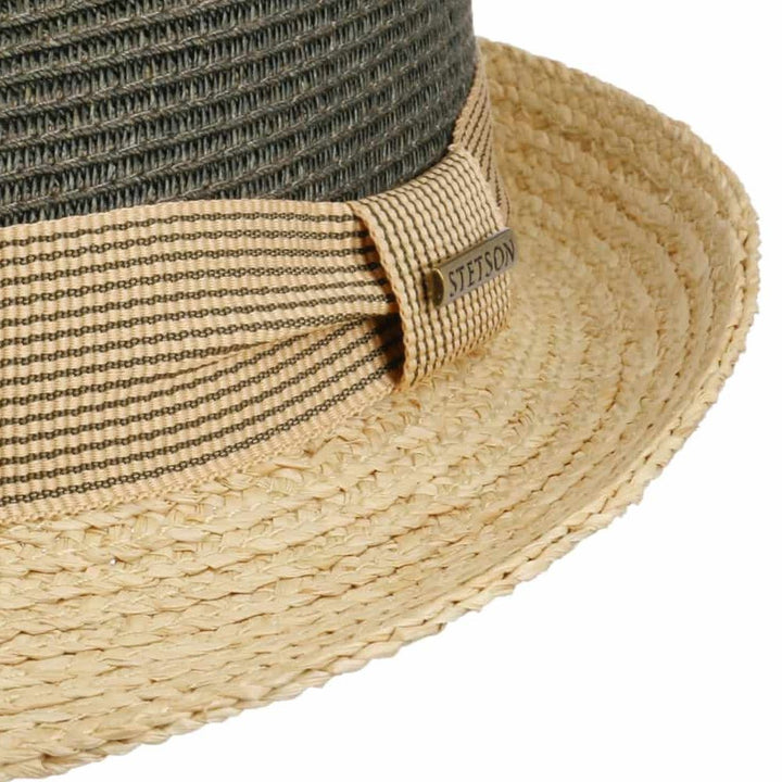 Stetson Trilby Toyo Raffia Strå Sommerhat - Oliven / Beige - Hat fra Stetson hos The Prince Webshop