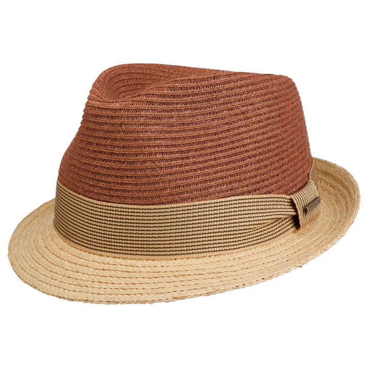 Stetson Trilby Toyo Raffia Strå Sommerhat - Rust / Beige - Hat fra Stetson hos The Prince Webshop