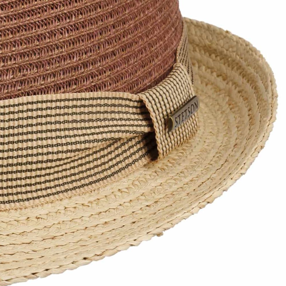 Stetson Trilby Toyo Raffia Strå Sommerhat - Rust / Beige - Hat fra Stetson hos The Prince Webshop