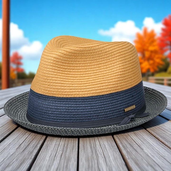 Stetson Player Toyo Strå Sommerhat - Beige / Blue - Hat fra Stetson hos The Prince Webshop