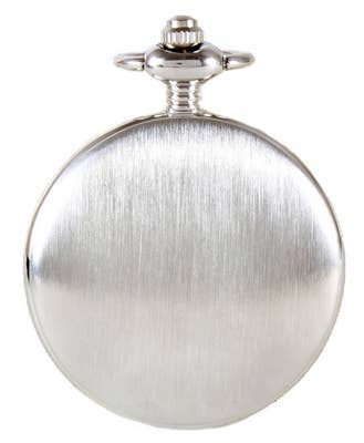 Silver Brushed Quartz Full Hunter Pocket Watch - Ur fra David Aster Collection hos The Prince Webshop