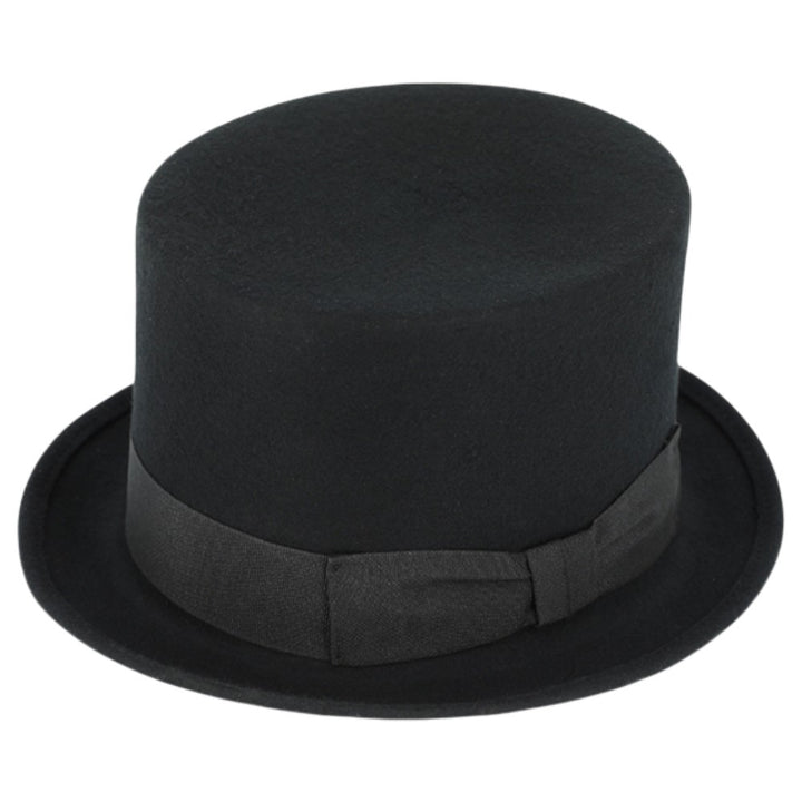 Sort Cylinder Hat - 13 cm høj - 100% uld