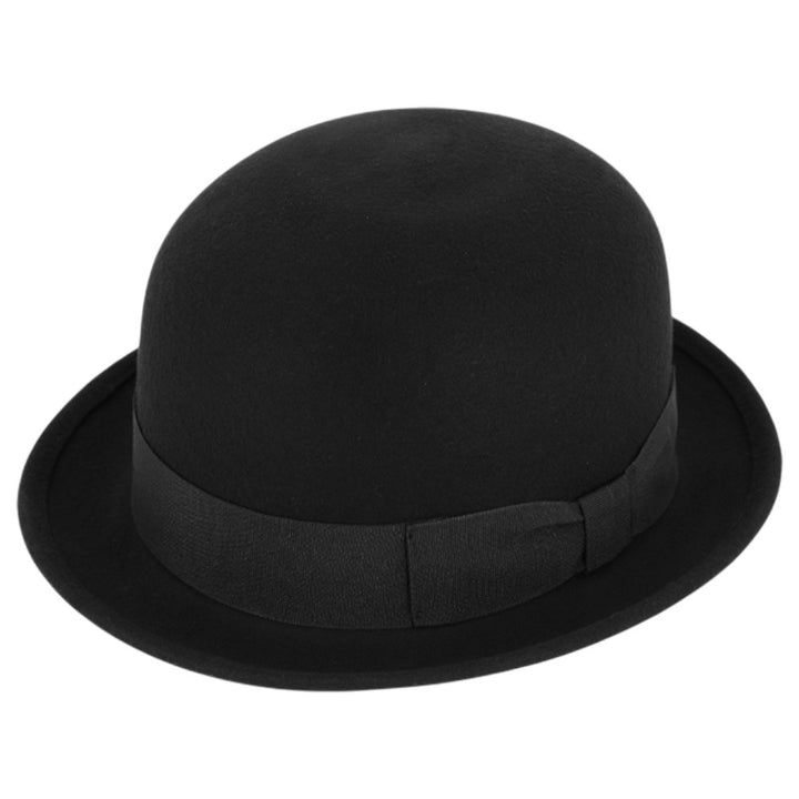 Sort Bowler Hat - 12 cm høj - 100% uld