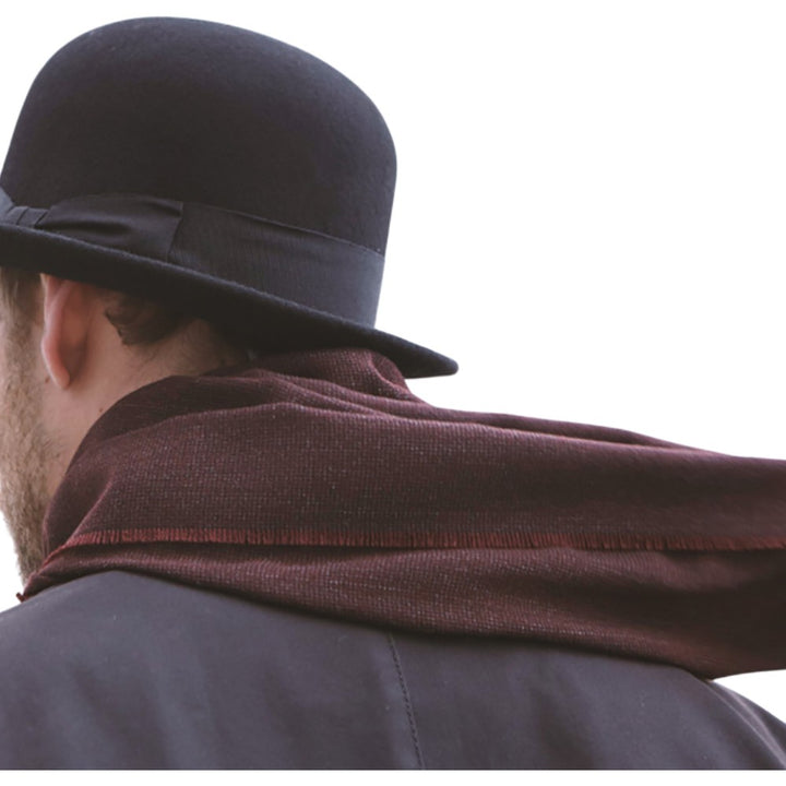 Sort Bowler Hat - 12 cm høj - 100% uld