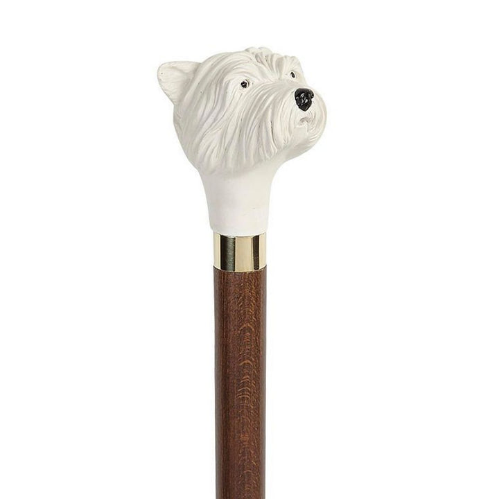 Unique Walking Stick in Brown Maple with Westie Knob