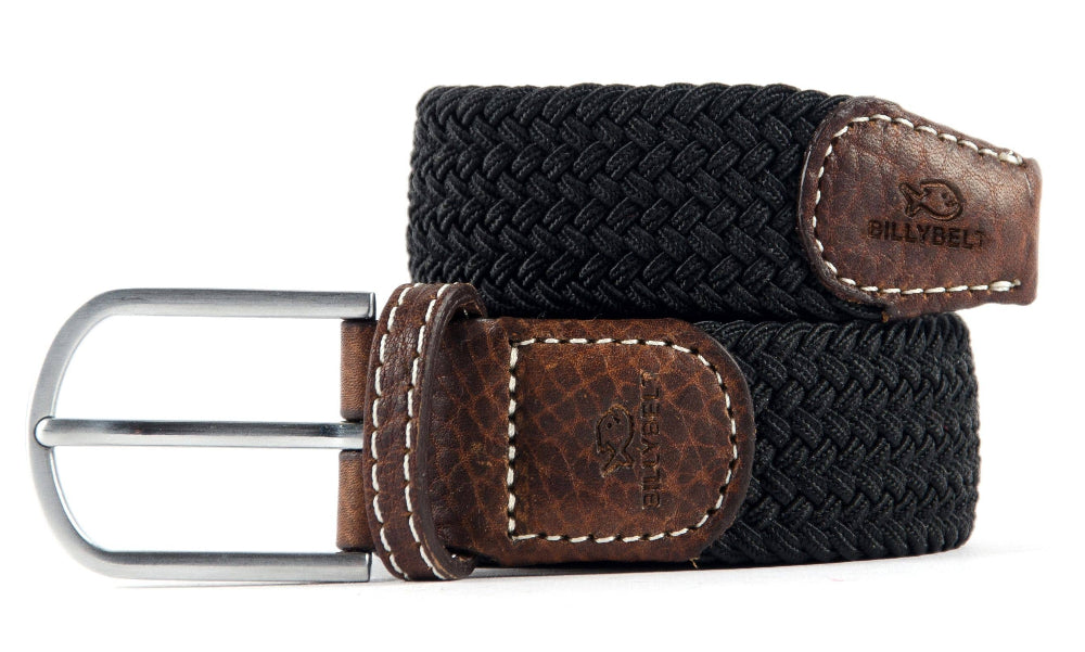 BILLYBELT Black Licorice Woven Elastic Belt - Elastisk Komfort Bælte