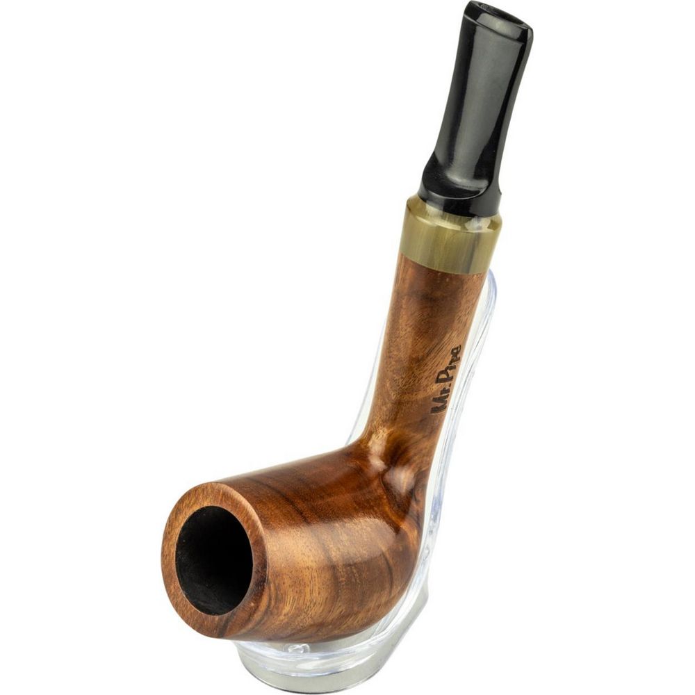 Mr. Pipe Pibe Natur Redwood Kort Lige inkl. Stand - Pibe fra Mr. Pipe hos The Prince Webshop