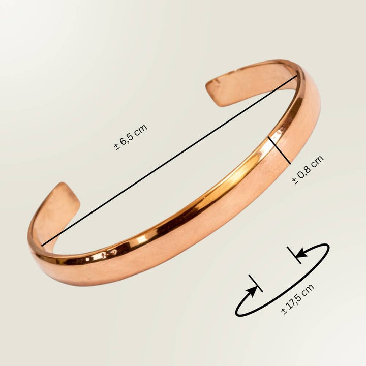 Glatpoleret klemmearmbånd i kobber