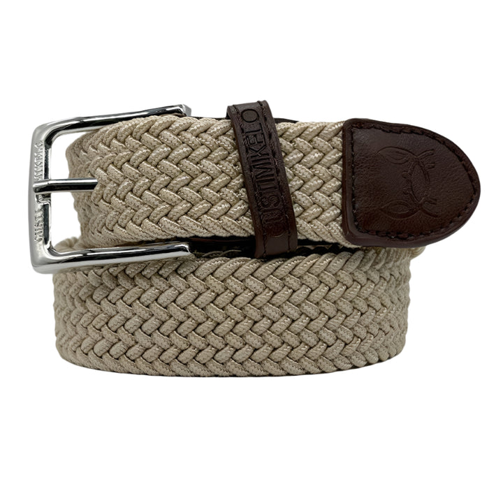 Custi Mikelo Beige Flettet Elastisk Bælte - Bælte fra Custi Mikelo hos The Prince Webshop