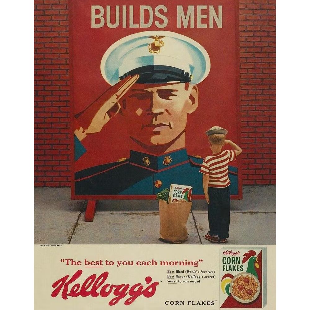 Retroworld Kellogg's Builds Men Metal sign - 30 x 40 cm
