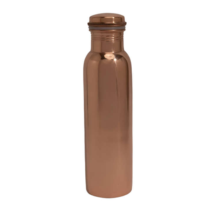 Ren kobber vandflaske glat poleret ± 950 ml (tung)