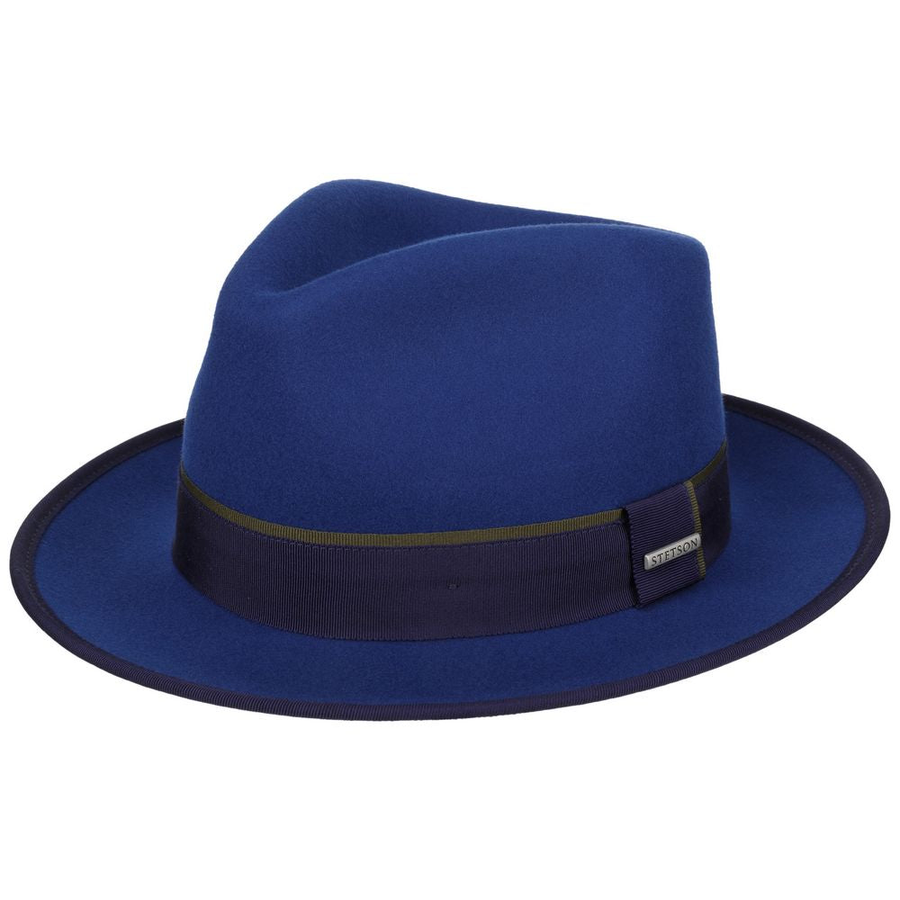 Stetson Woolfelt Fedora Hat - Royal Blue