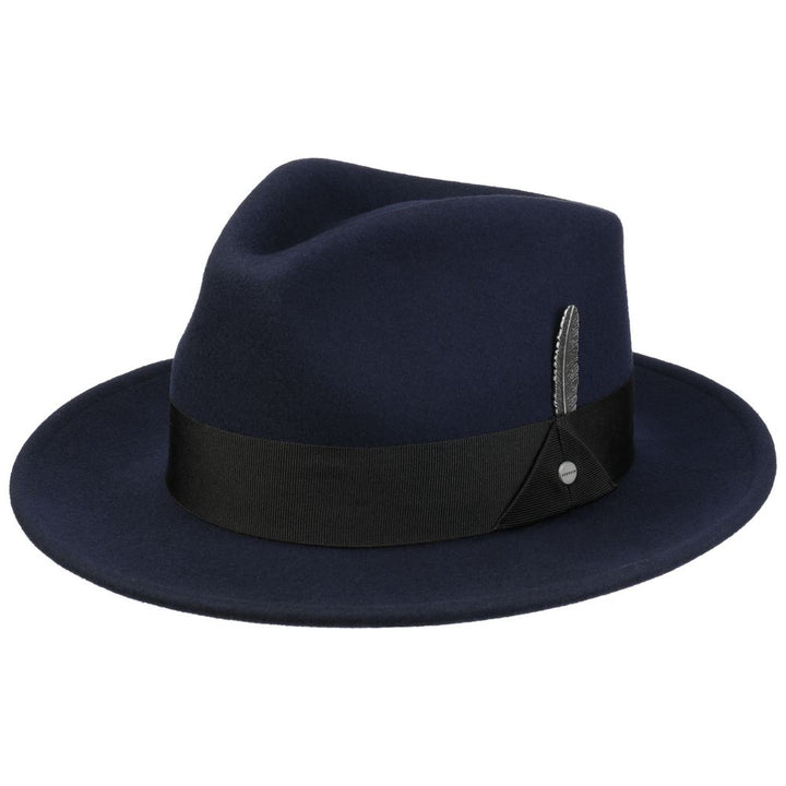 Stetson Woolfelt Fedora Hat - Navy Blue