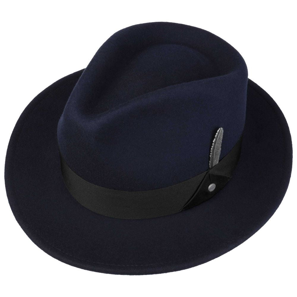 Stetson Woolfelt Fedora Hat - Navy Blue