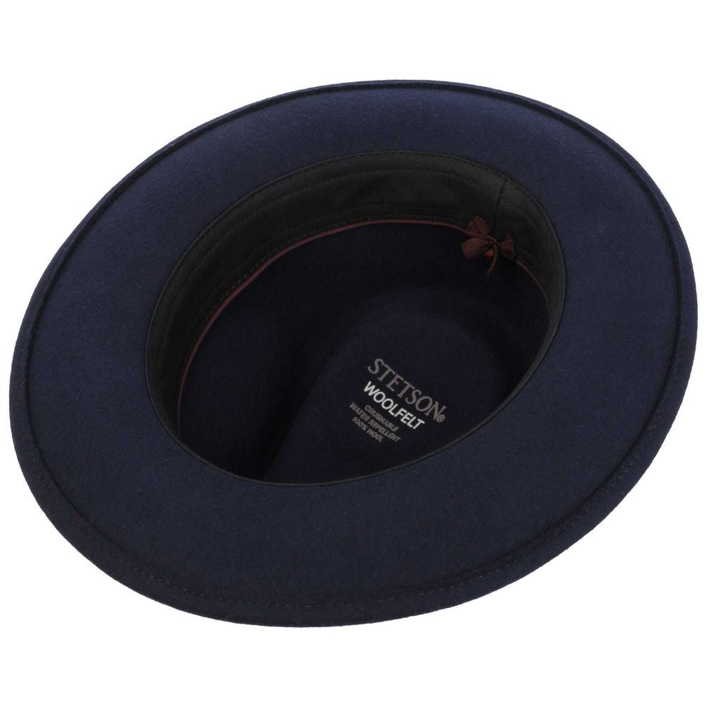 Stetson Woolfelt Fedora Hat - Navy Blue