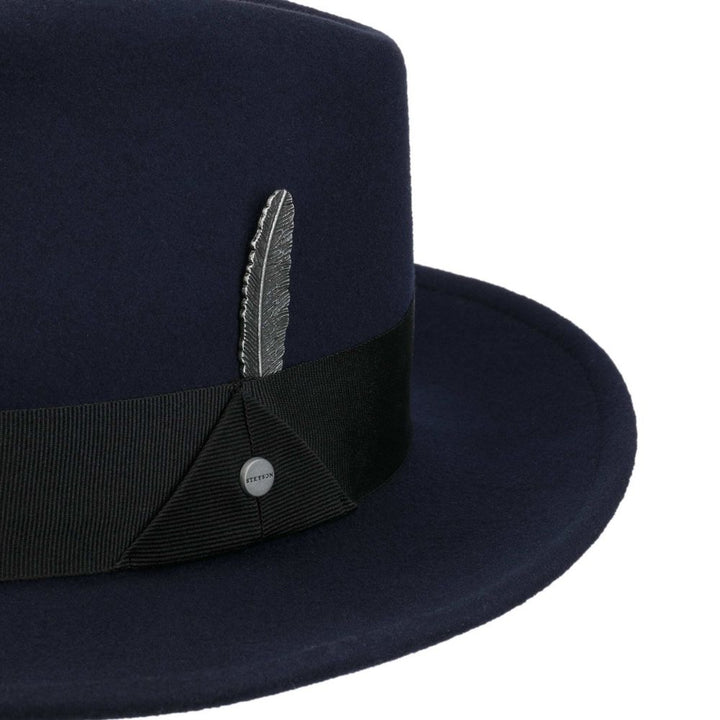 Stetson Woolfelt Fedora Hat - laivastonsininen